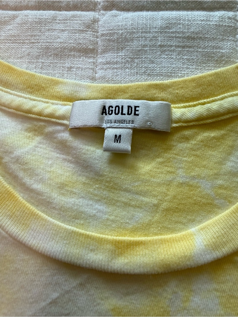 Agolde Yellow Tie-Dye Short Sleeve Tee